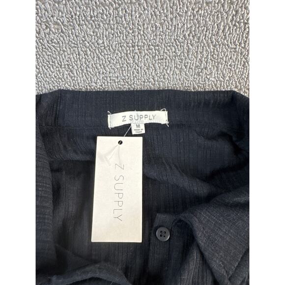 NWT Z Supply Lycra Henley Romper Medium Black Long Sleeve Ribbed Casual Lounge - Picture 6 of 12